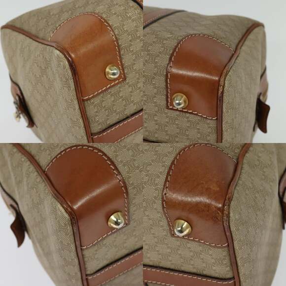 CELINE Macadam Canvas Boston Bag Pvc Beige Gold - Picture 10 of 12